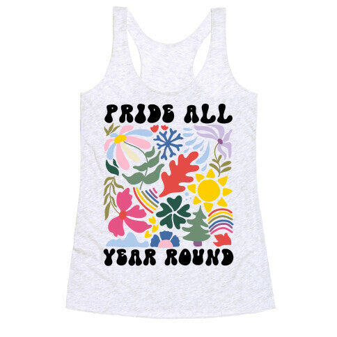 Pride All Year Round Abstract Florals Racerback Tank