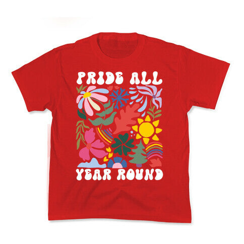 Pride All Year Round Abstract Florals Kids Tee