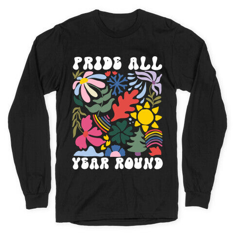 Pride All Year Round Abstract Florals Longsleeve Tee