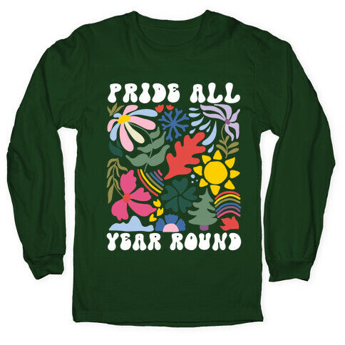 Pride All Year Round Abstract Florals Longsleeve Tee