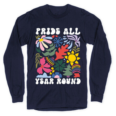 Pride All Year Round Abstract Florals Longsleeve Tee