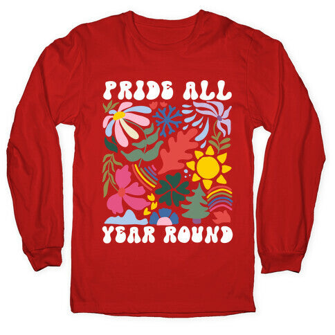 Pride All Year Round Abstract Florals Longsleeve Tee