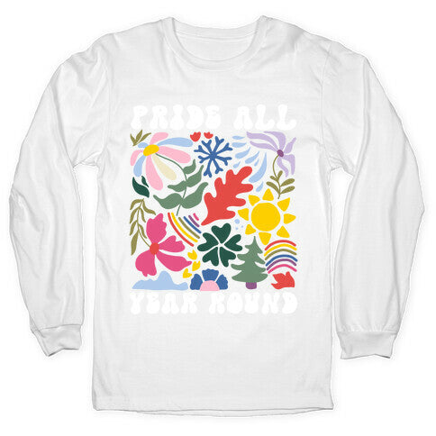 Pride All Year Round Abstract Florals Longsleeve Tee