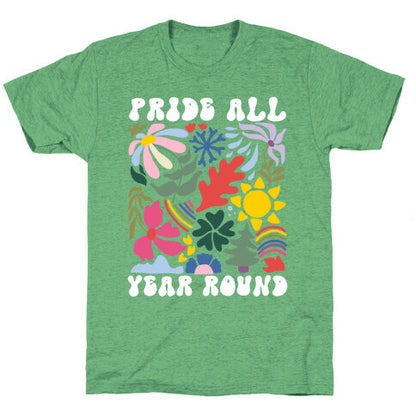 Pride All Year Round Abstract Florals Unisex Triblend Tee