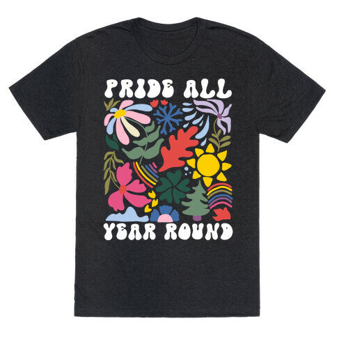Pride All Year Round Abstract Florals Unisex Triblend Tee