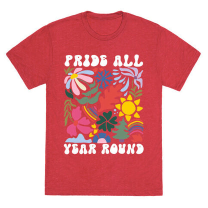 Pride All Year Round Abstract Florals Unisex Triblend Tee