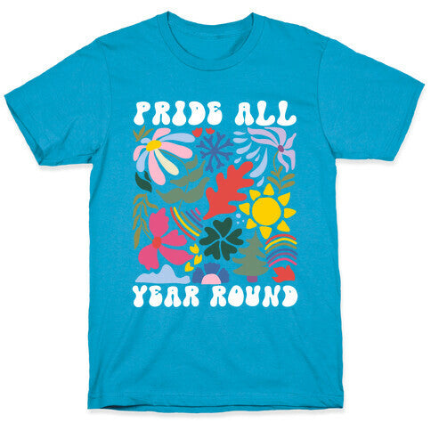 Pride All Year Round Abstract Florals Unisex Triblend Tee