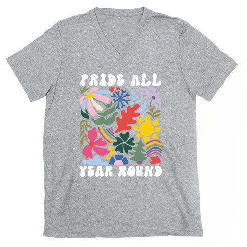 Pride All Year Round Abstract Florals V-Neck