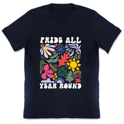 Pride All Year Round Abstract Florals V-Neck