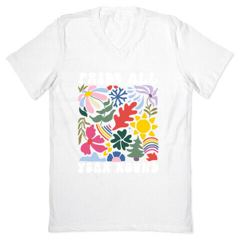 Pride All Year Round Abstract Florals V-Neck