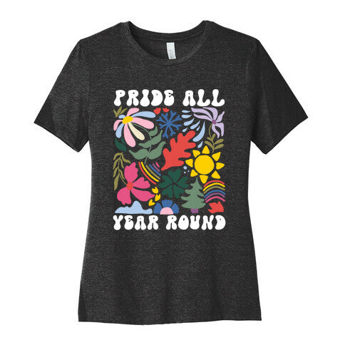 Pride All Year Round Abstract Florals Womens Cotton Tee