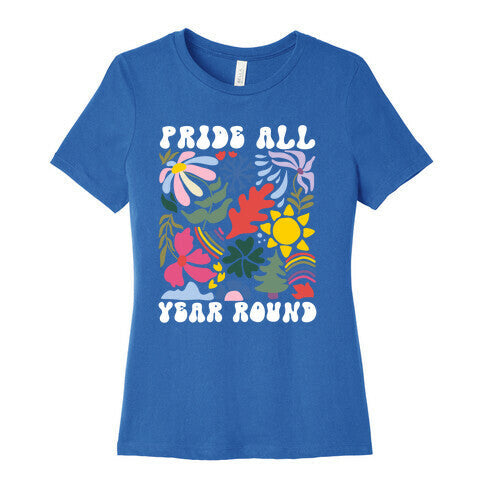 Pride All Year Round Abstract Florals Womens Cotton Tee