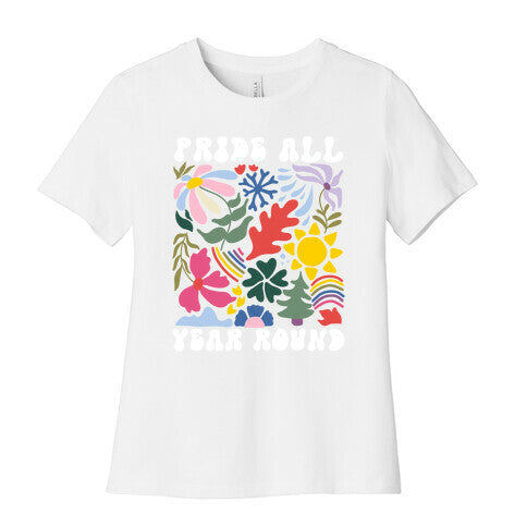 Pride All Year Round Abstract Florals Womens Cotton Tee
