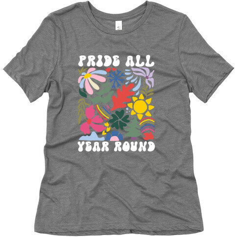 Pride All Year Round Abstract Florals Womens Triblend Tee