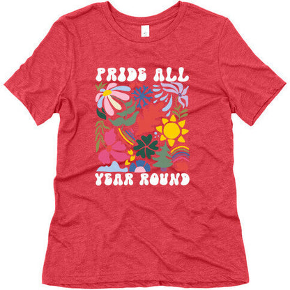 Pride All Year Round Abstract Florals Womens Triblend Tee