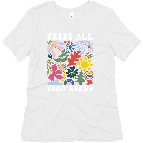 Pride All Year Round Abstract Florals Womens Triblend Tee
