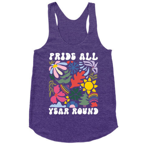 Pride All Year Round Abstract Florals Racerback Tank