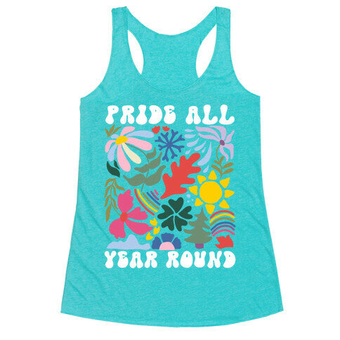 Pride All Year Round Abstract Florals Racerback Tank