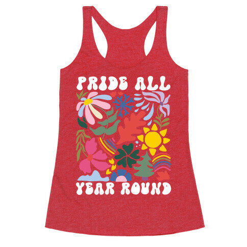 Pride All Year Round Abstract Florals Racerback Tank
