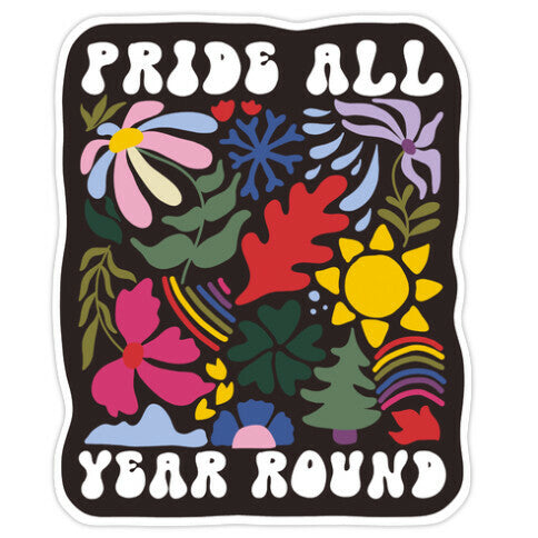 Pride All Year Round Abstract Florals Sticker