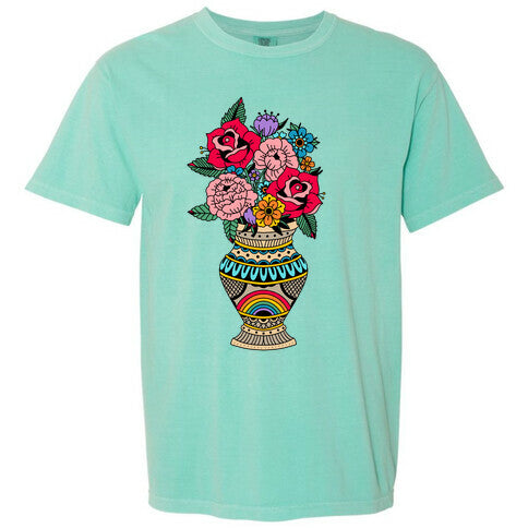 American Traditional Pride Bouquet Tattoo Style Comfort Colors Heavyweight Tee