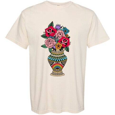 American Traditional Pride Bouquet Tattoo Style Comfort Colors Heavyweight Tee