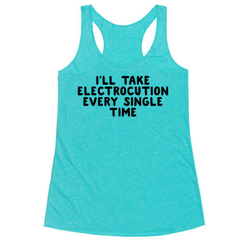 Trump Sharks or Electrocution Speech Quote Racerback Tank