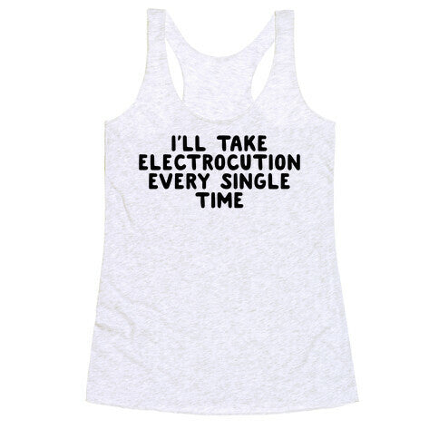 Trump Sharks or Electrocution Speech Quote Racerback Tank