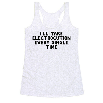 Trump Sharks or Electrocution Speech Quote Racerback Tank