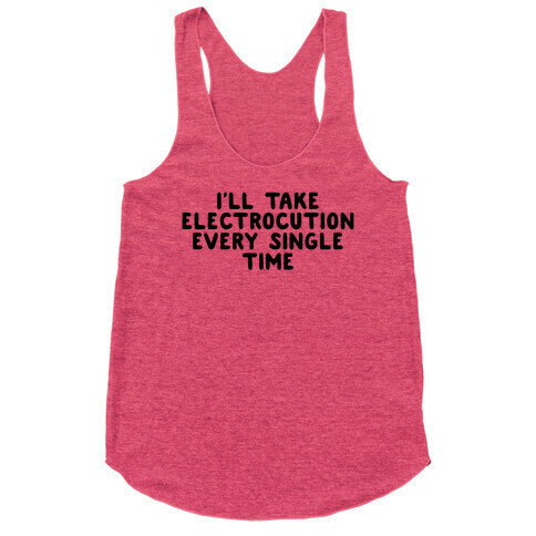 Trump Sharks or Electrocution Speech Quote Racerback Tank