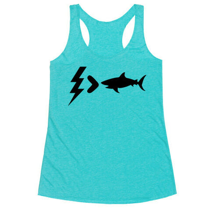 Electrocution Over Shark Trump Racerback Tank