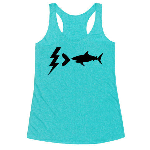 Electrocution Over Shark Trump Racerback Tank