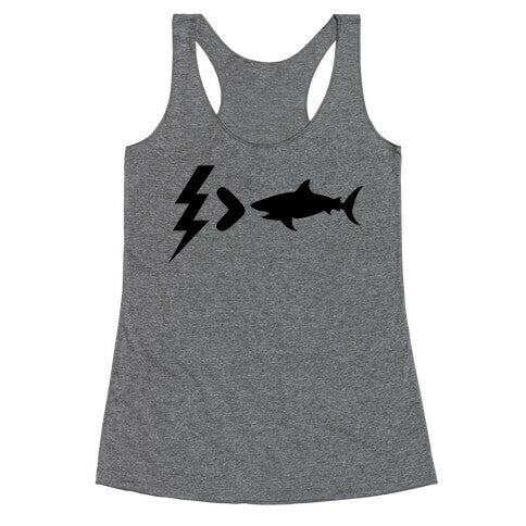 Electrocution Over Shark Trump Racerback Tank