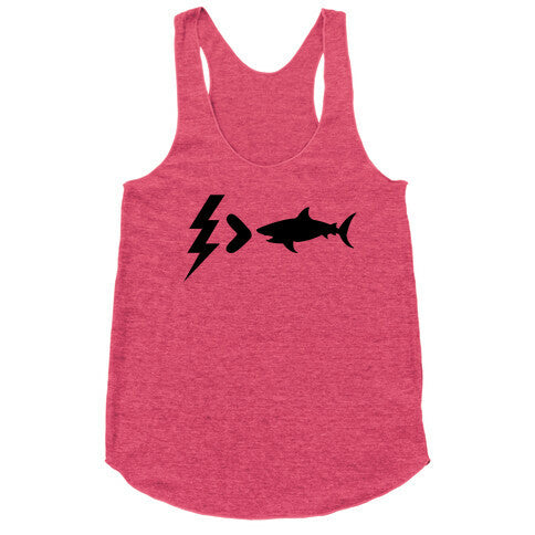 Electrocution Over Shark Trump Racerback Tank