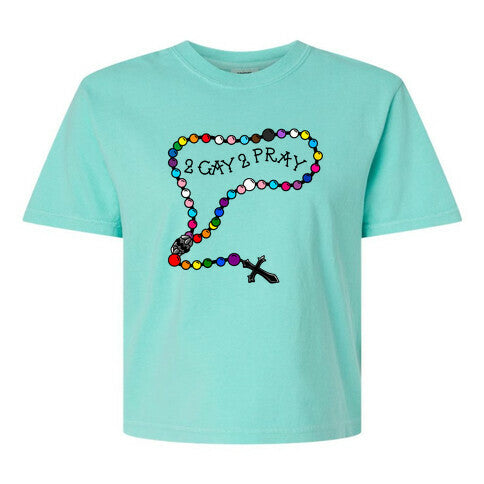 2 Gay 2 Pray Women's Comfort Colors Heavyweight Boxy Tee