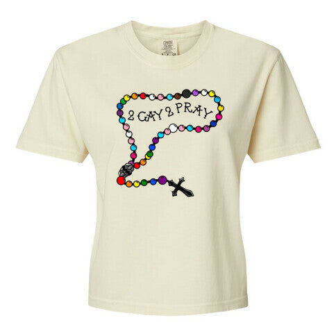 2 Gay 2 Pray Women's Comfort Colors Heavyweight Boxy Tee