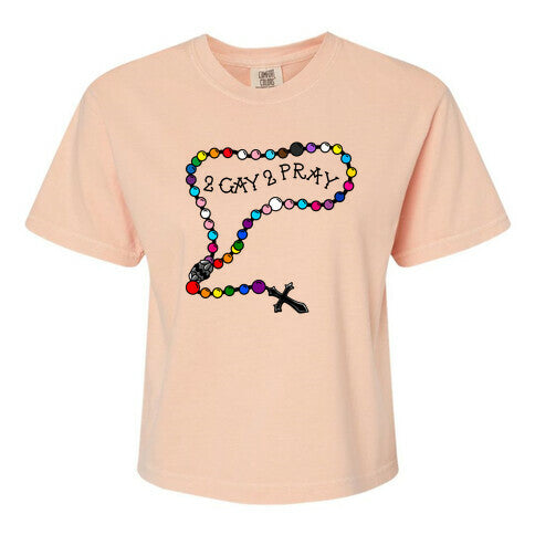 2 Gay 2 Pray Women's Comfort Colors Heavyweight Boxy Tee