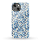Floral Penis Pattern Blue Phone Case