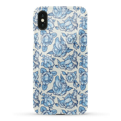 Floral Penis Pattern Blue Phone Case