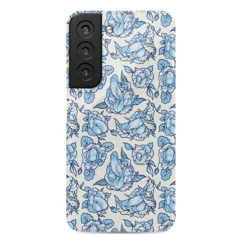 Floral Penis Pattern Blue Phone Case