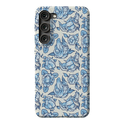 Floral Penis Pattern Blue Phone Case