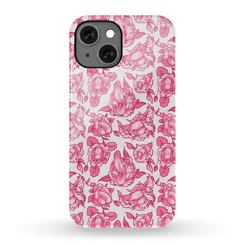 Floral Penis Pattern Pink Phone Case