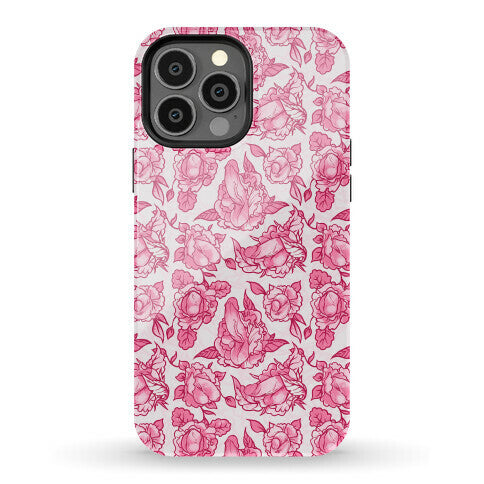Floral Penis Pattern Pink Phone Case