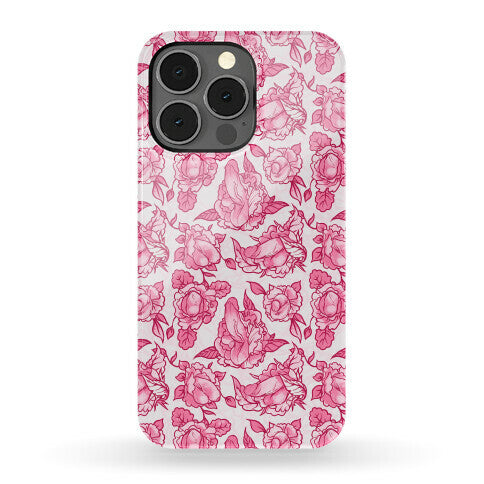 Floral Penis Pattern Pink Phone Case