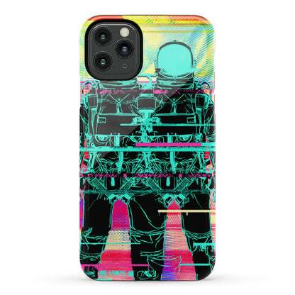 Twin Astronaut Glitch Phone Case