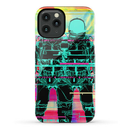 Twin Astronaut Glitch Phone Case