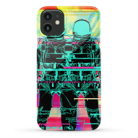 Twin Astronaut Glitch Phone Case