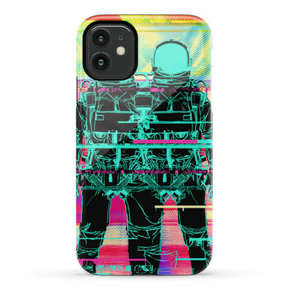 Twin Astronaut Glitch Phone Case