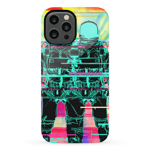 Twin Astronaut Glitch Phone Case