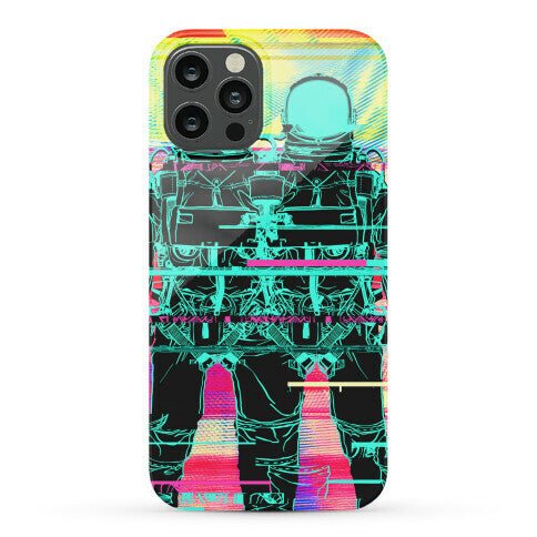 Twin Astronaut Glitch Phone Case